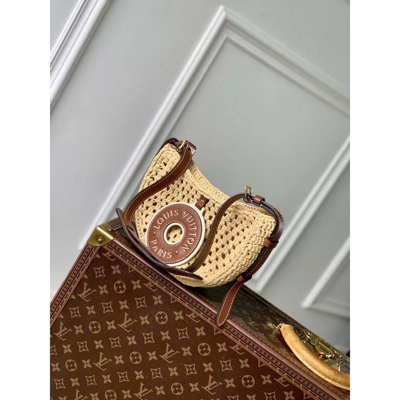 LV M24811 Louis Vuitton Croissant MM Kabelka Přírodní/Tan