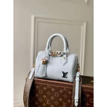 LV M24604 Louis Vuitton SPEEDY 18 LV&I Kabelka z telecí kůže Olympijská modrá