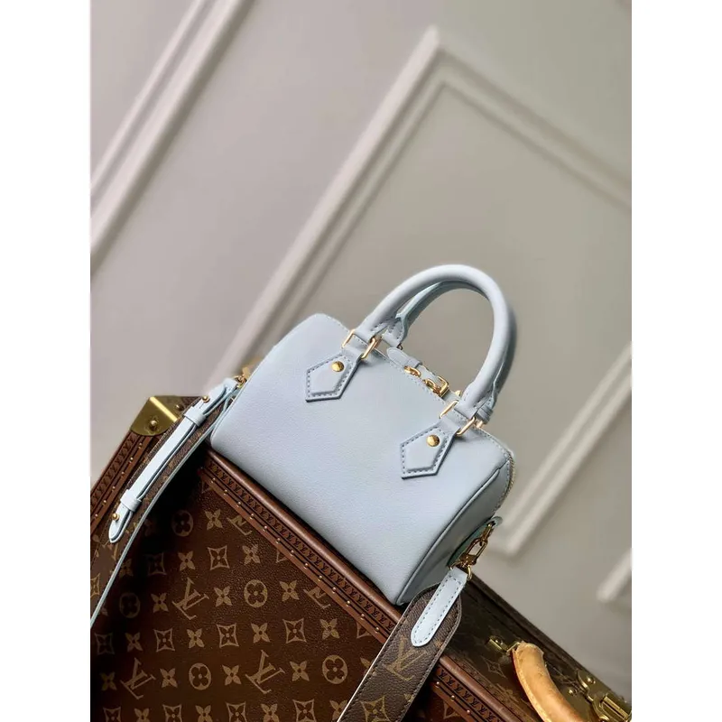 LV M24604 Louis Vuitton SPEEDY 18 LV&I Kabelka z telecí kůže Olympijská modrá