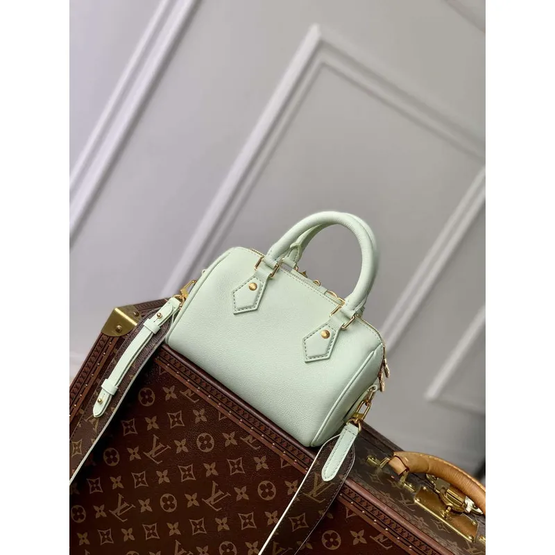 LV M24605 Louis Vuitton SPEEDY 18 LV&I Kabelka z telecí kůže Matcha Green