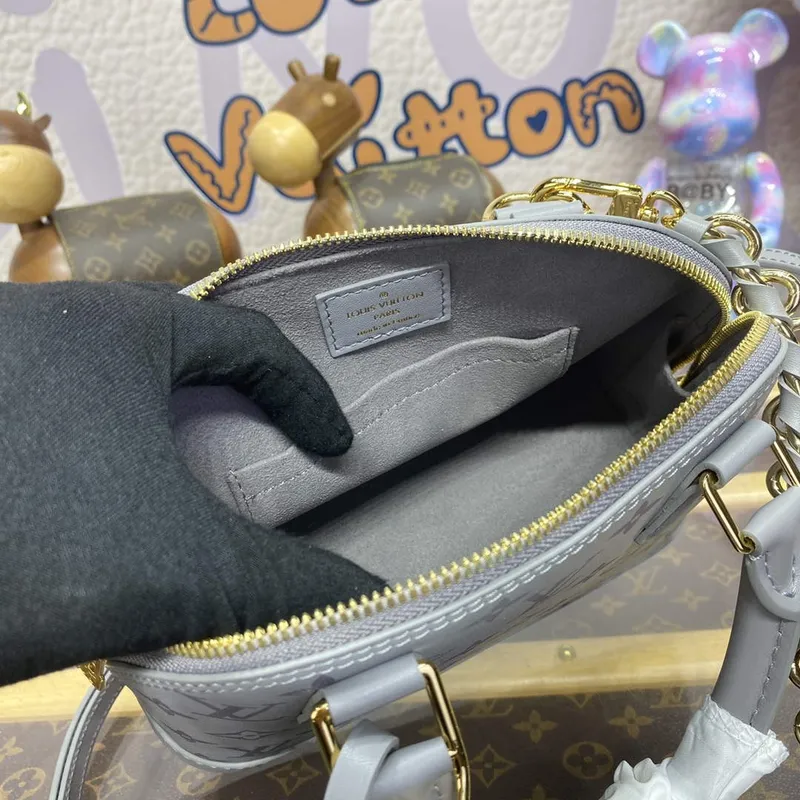 LV M12561 Louis Vuitton Alma BB Kapsa z telecí kůže Trianon šedá