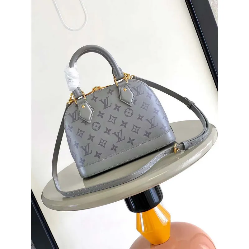 LV M12561 Louis Vuitton Nová Alma BB Taška Jiná Kůže Šedý Trianon
