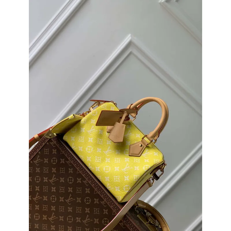 LV M24429 Louis Vuitton Speedy P9 Bandoulière 25 Taška Monogram Kůže Fluorescenční Žlutá