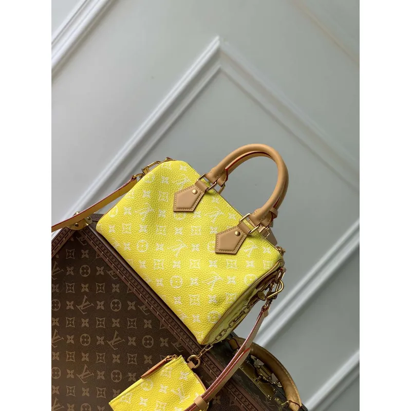 LV M24429 Louis Vuitton Speedy P9 Bandoulière 25 Taška Monogram Kůže Fluorescenční Žlutá