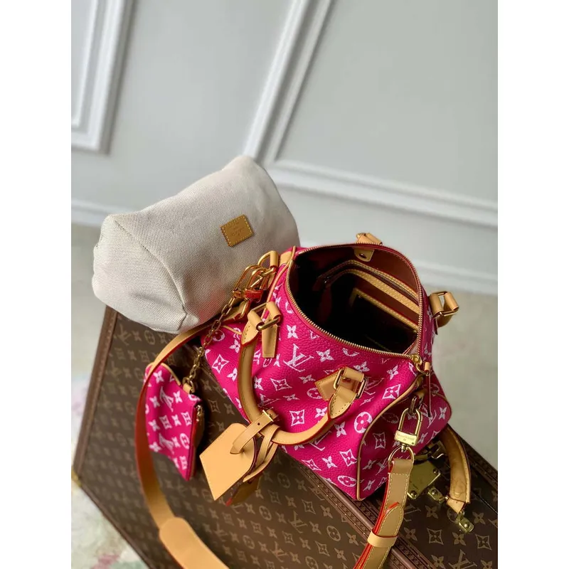 LV M11562 Louis Vuitton Speedy P9 Bandoulière 25 Monogram Taška Růžová Červená