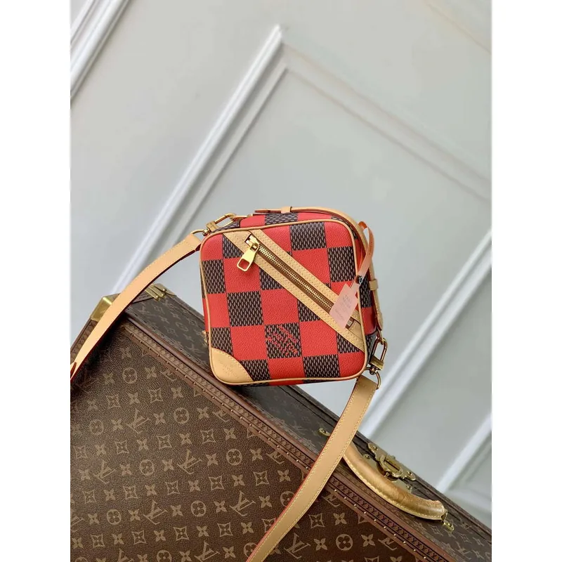 LV N40561 Louis Vuitton Šachová taška přes rameno červená