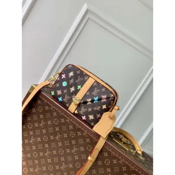 LV M24820 Louis Vuitton Obálková Messenger Křížová taška Čokoládová