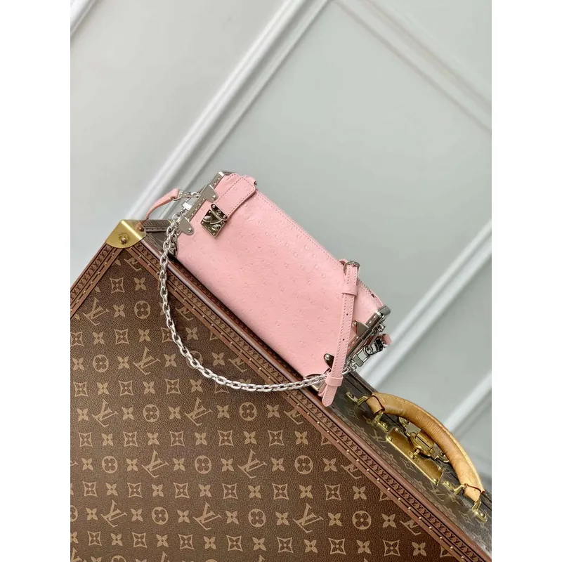 LV M25445 Louis Vuitton Slim Trunk Bag Pytlový vzor Růžová