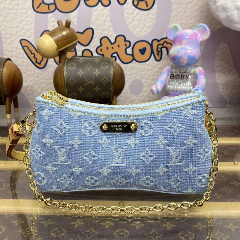 LV M83532 Louis Vuitton Liv Pochette Monogram Denim Taška Nebeská Modrá