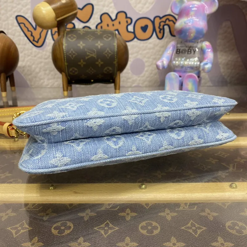 LV M83532 Louis Vuitton Liv Pochette Monogram Denim Taška Nebeská Modrá