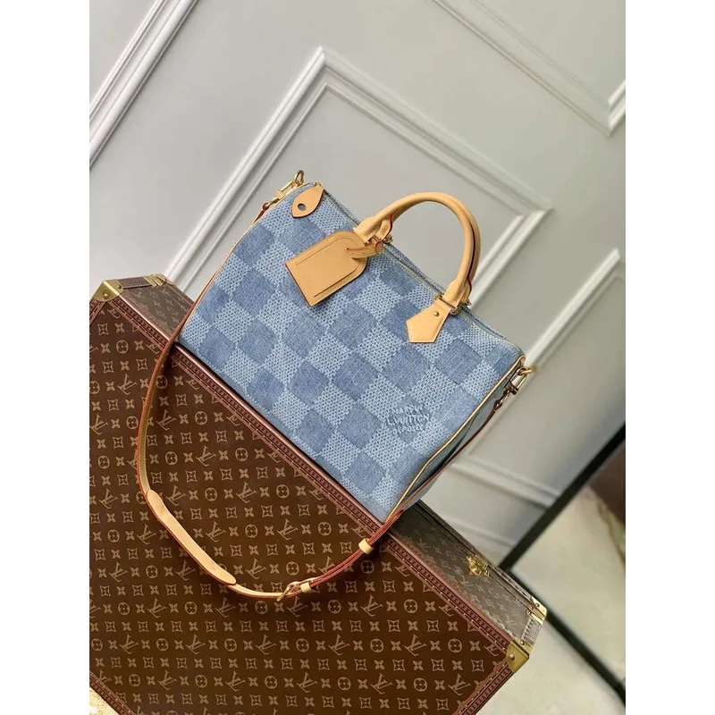 LV N40701 Taška Louis Vuitton Speedy 40 Bandoulière Modrá