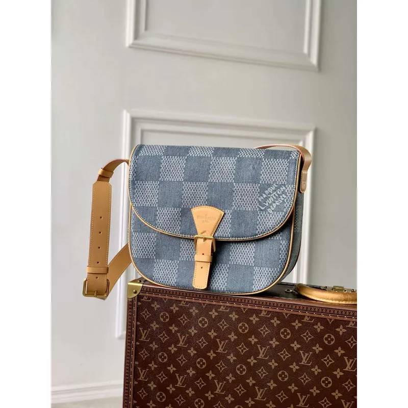 LV N40743 Louis Vuitton Montsouris Messenger MM Damier Křížová taška Modrá