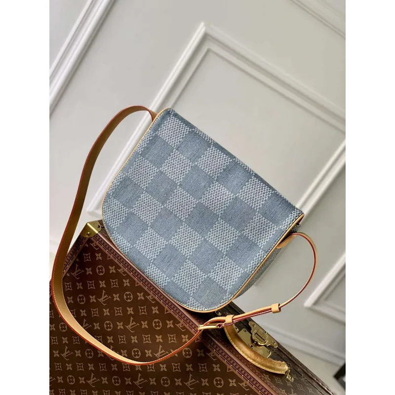 LV N40743 Louis Vuitton Montsouris Messenger MM Damier Křížová taška Modrá