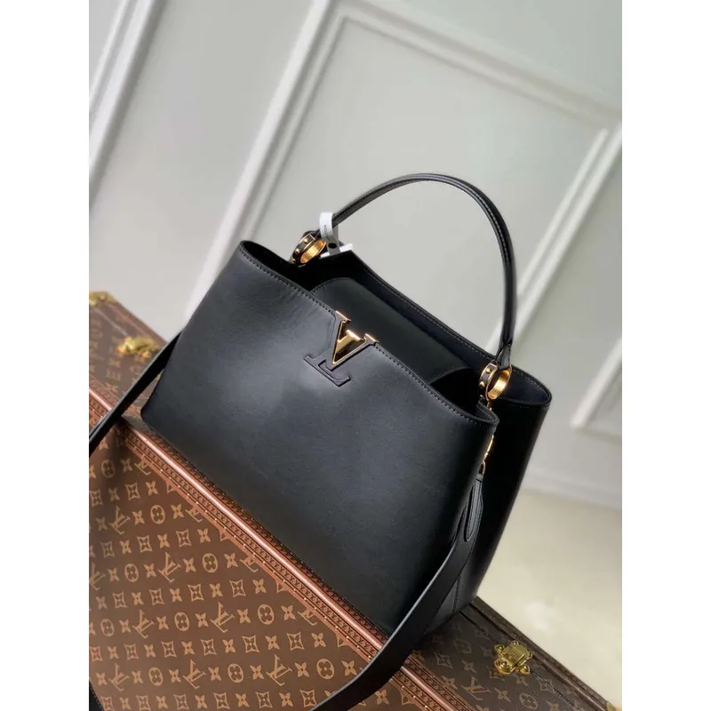 LV M24607 Louis Vuitton Capucines GM Souple Kabelka Černá