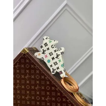 LV M83342 Louis Vuitton Hravý pes na popruhu nositelná peněženka bílá