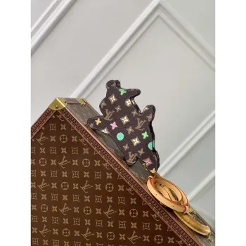 LV M83342 Louis Vuitton Hravý pes na popruhu nositelná peněženka čokoládová