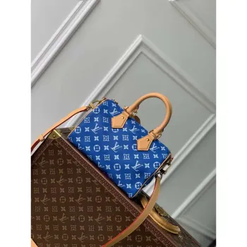LV M24424 Louis Vuitton Speedy P9 Bandoulière 25 Taška Monogram Kůže Modrá