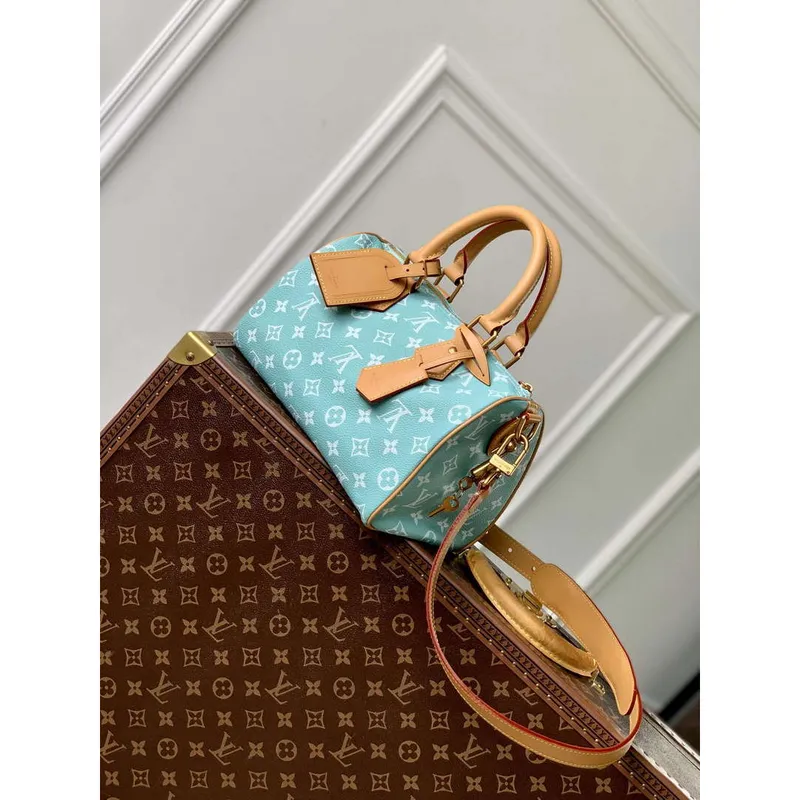 LV M24423 Louis Vuitton Speedy P9 Bandoulière 25 Taška Monogram Kůže Světle Modrá