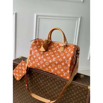 LV M24417 Louis Vuitton Speedy P9 Bandoulière 40 Taška Monogram Kůže Oranžová