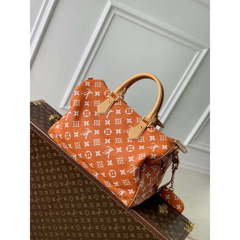 LV M24417 Louis Vuitton Speedy P9 Bandoulière 40 Taška Monogram Kůže Oranžová