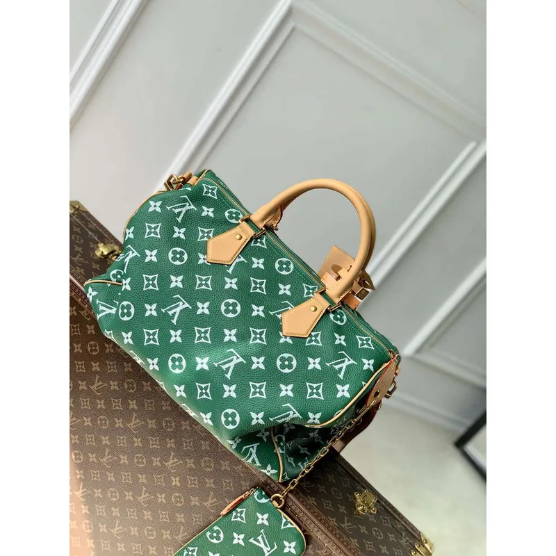 LV M24417 Louis Vuitton Speedy P9 Bandoulière 40 Taška Monogram Kůže Zelená