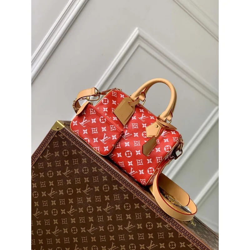 LV M24425 Louis Vuitton Speedy P9 Bandoulière 25 Taška Monogram Kůže Červená