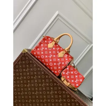 LV M24425 Louis Vuitton Speedy P9 Bandoulière 25 Taška Monogram Kůže Červená