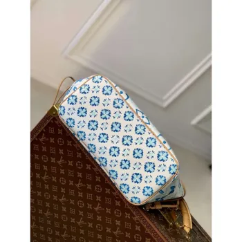 LV M11263 Louis Vuitton Neverfull MM Tote Bag Lagunově modrá