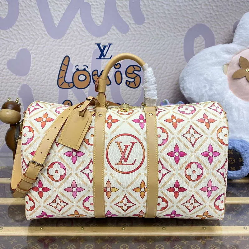 LV M11251 Louis Vuitton Keepall Bandoulière 45 Taška Korálová