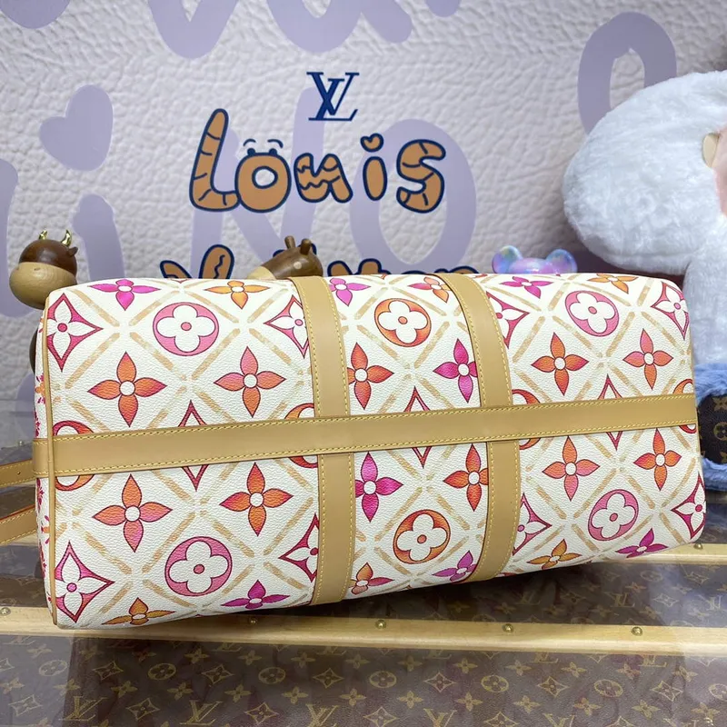 LV M11251 Louis Vuitton Keepall Bandoulière 45 Taška Korálová