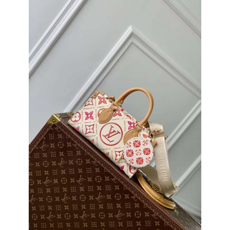 LV M25318 Louis Vuitton OnTheGo East West Kabelka Korálová