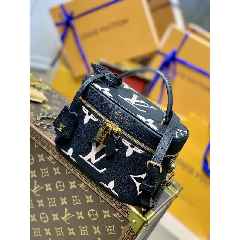 Louis Vuitton LV M45780 Nice Mini Vanity Case Monogram plátno Černá Krémová