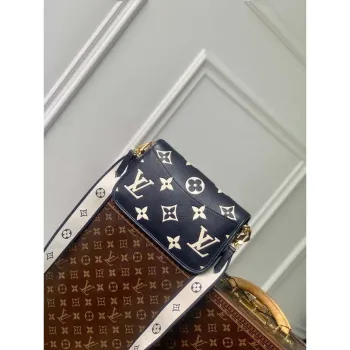 LV M47161 Louis Vuitton Diane Monogram Empreinte Kůže Černá s Camel