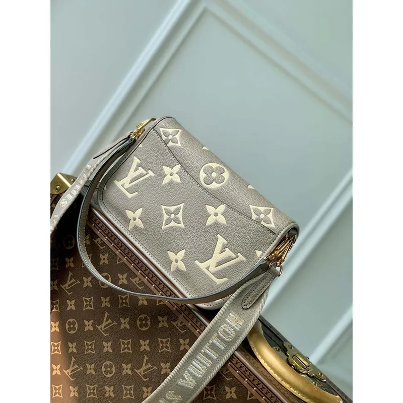 LV M46386 Louis Vuitton Diane Monogram Empreinte Kůže Šedá s Camel