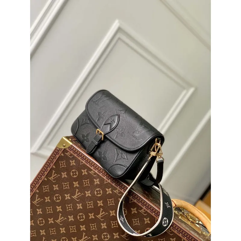 LV M46386 Louis Vuitton Diane Monogram Empreinte Kůže Černá