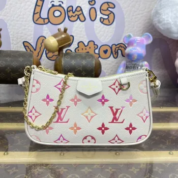 LV M83448 Louis Vuitton Easy Pouch On Strap Bag Monogram Empreinte Crame Růžová
