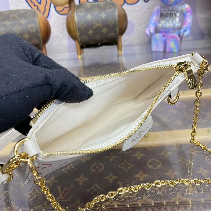 LV M83448 Louis Vuitton Easy Pouch On Strap Bag Monogram Empreinte Crame Růžová