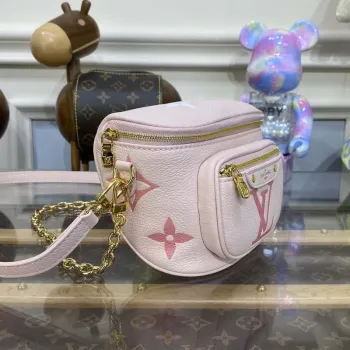 LV M82347 Louis Vuitton Mini Bumbag Monogram Empreinte Růžová