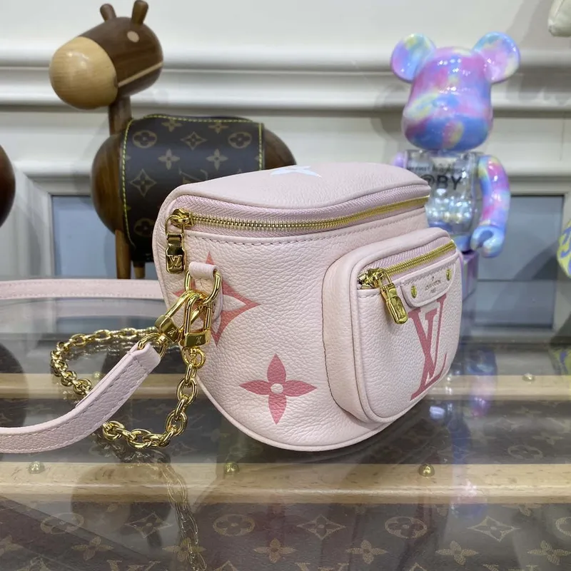 LV M82347 Louis Vuitton Mini Bumbag Monogram Empreinte Růžová