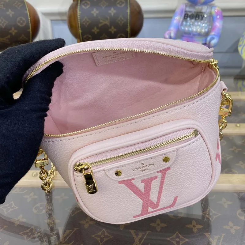 LV M82347 Louis Vuitton Mini Bumbag Monogram Empreinte Růžová