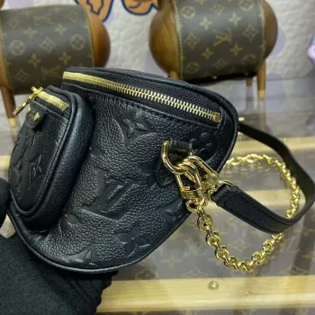 LV M46917 Louis Vuitton Mini Bumbag Monogram Empreinte Černá