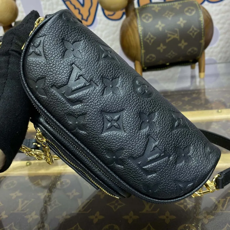 LV M46917 Louis Vuitton Mini Bumbag Monogram Empreinte Černá