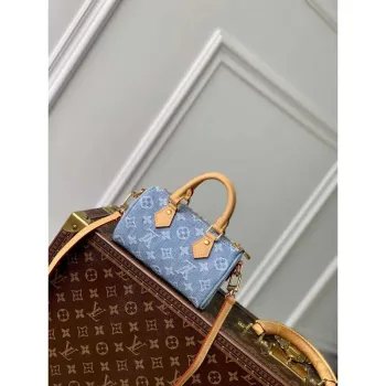 LV M11212 Louis Vuitton Nano Speedy taška světle modrá Monogram denim