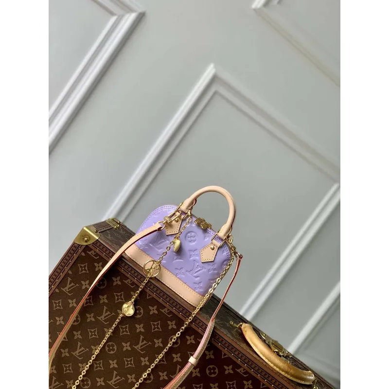 LV M82974 Louis Vuitton Nano Alma Kabelka Lesklá Levandulová