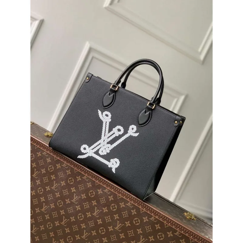 LV M24834 Louis Vuitton OnTheGo MM Taška Černá