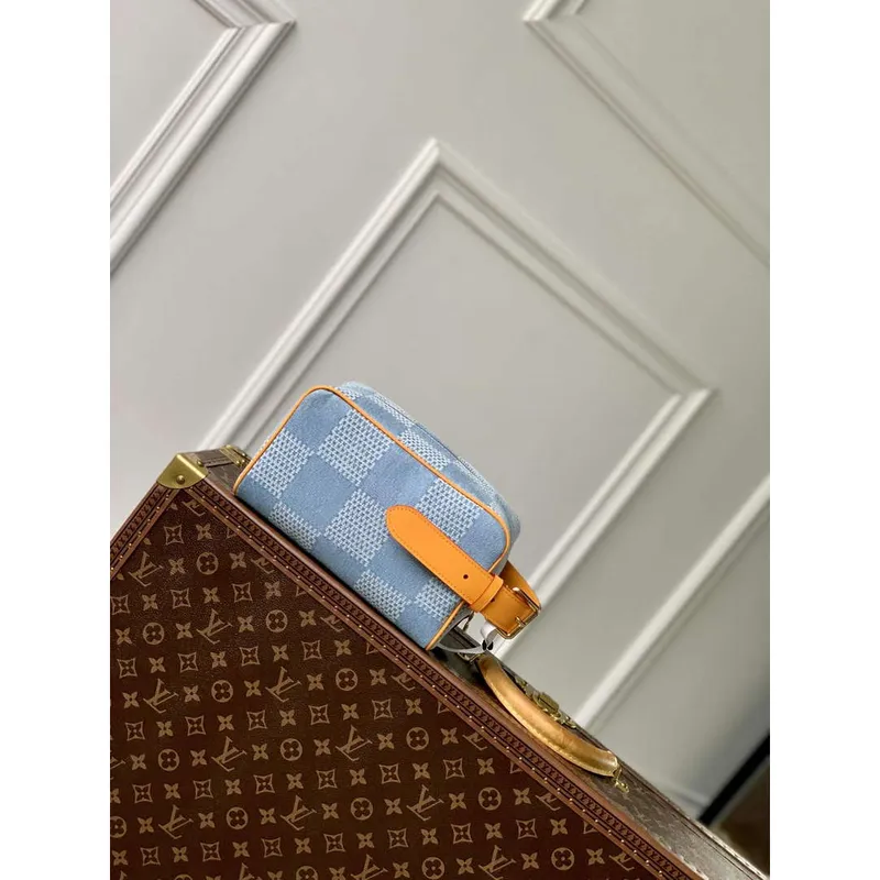 LV N40753 Louis Vuitton Locker Dopp Kit Taška Modrá