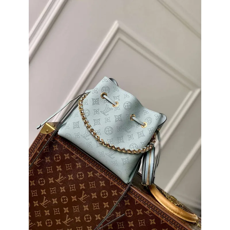 LV M57070 Louis Vuitton Bella Bucket Bag Mahina kůže Nebeská modrá