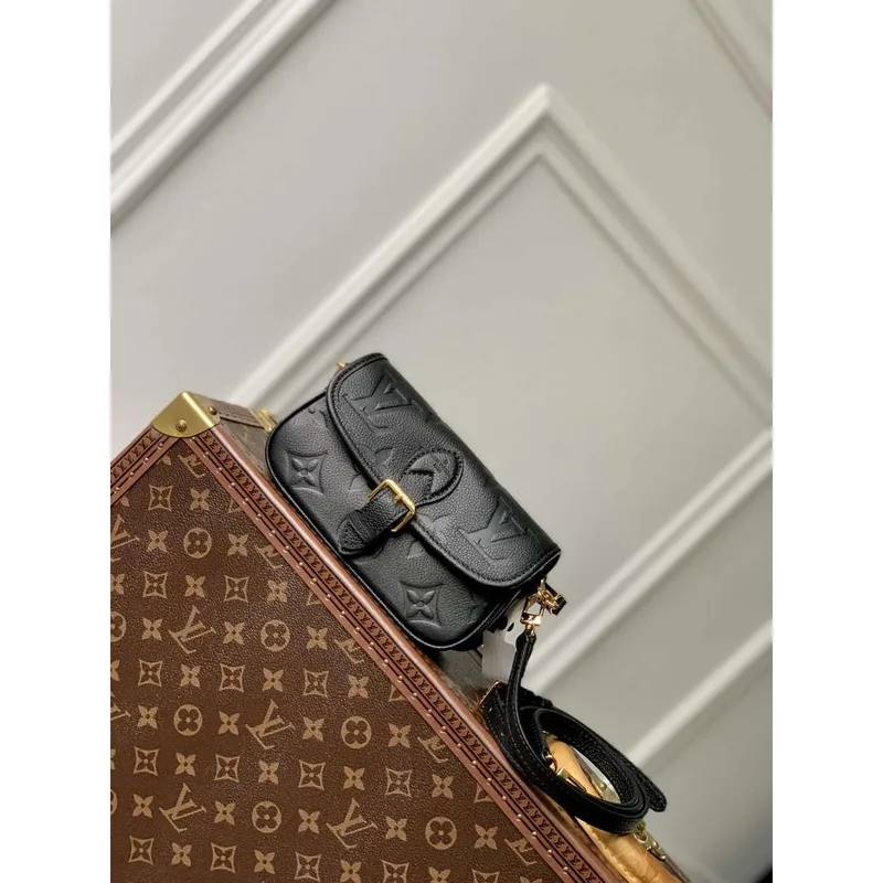 LV M83566 Louis Vuitton Nano Diane Taška Empreinte kůže Černá