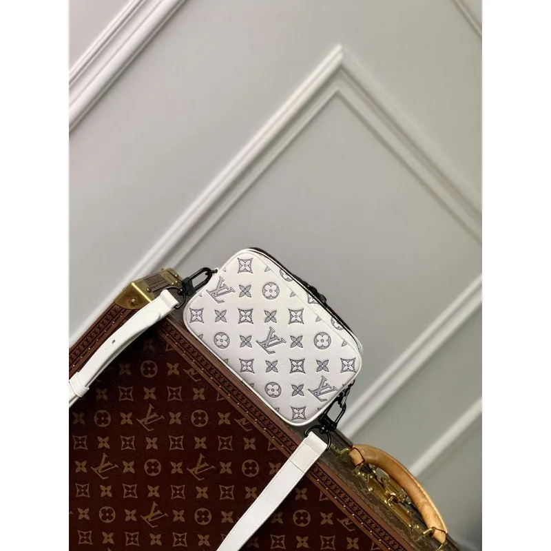 LV M83383 Louis Vuitton Alpha Wearable Wallet Bílá/Námořnická modř