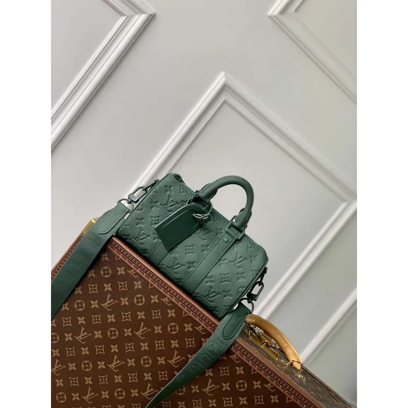 LV M24432 Louis Vuitton Keepall Bandoulière 25 Taška Lesní Zelená